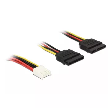 DeLOCK Cavo 0,3m Floppy 4p/2x SATA 15p