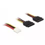 DeLOCK Cavo 0,3m Floppy 4p/2x SATA 15p