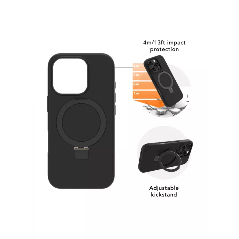 Custodia protettiva dbramante1928 Iceland Ultra D3O MS Kick per iPhone 17e/16e/15/14/13, 15,5 cm (6,1 inch), nero