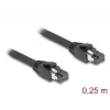 Cavo di rete RJ45 DeLOCK Cat.8.1 S/FTP 25 cm 40 Gbit/s nero