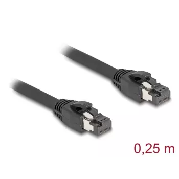 Cavo di rete RJ45 DeLOCK Cat.8.1 S/FTP 25 cm 40 Gbit/s nero