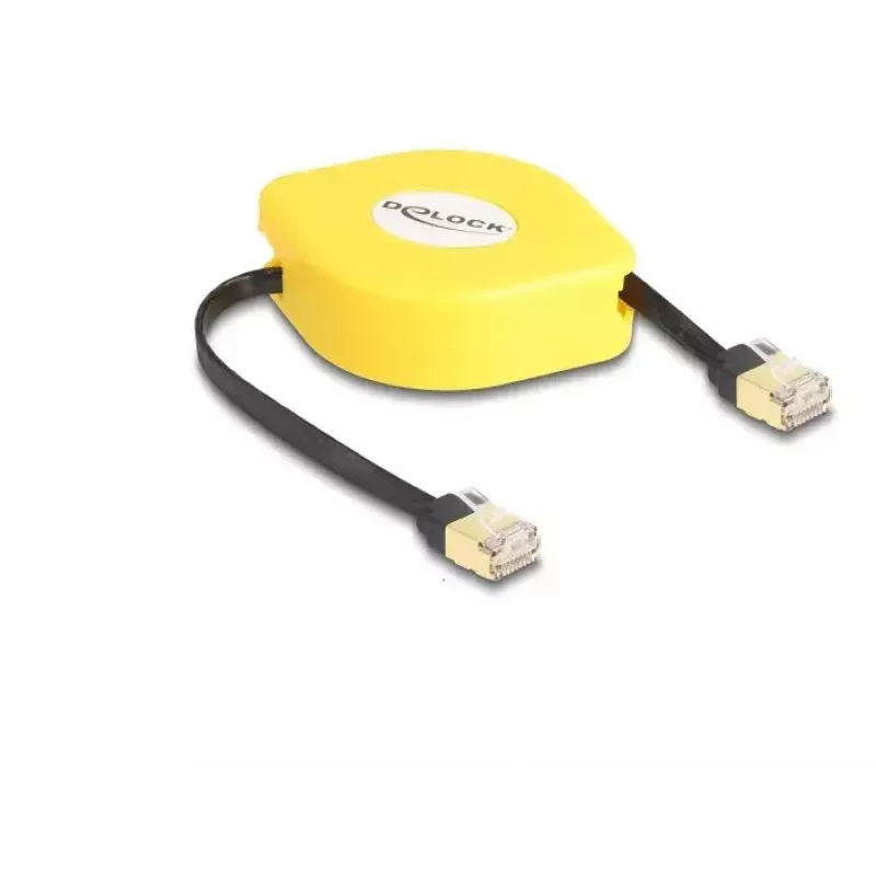 Cavo avvolgibile RJ45 DeLOCK Cat.6A STP 1,5 m nero giallo