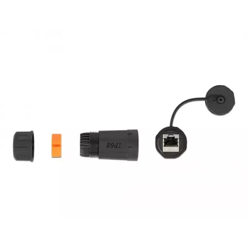 Connettore per cavi RJ-45/RJ-45 DeLOCK 86700 nero arancione