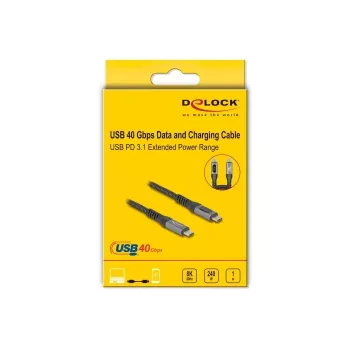 Cavo coassiale dati e ricarica rapida DeLOCK USB 40 Gbps 1 m USB PD 3.1 240 W