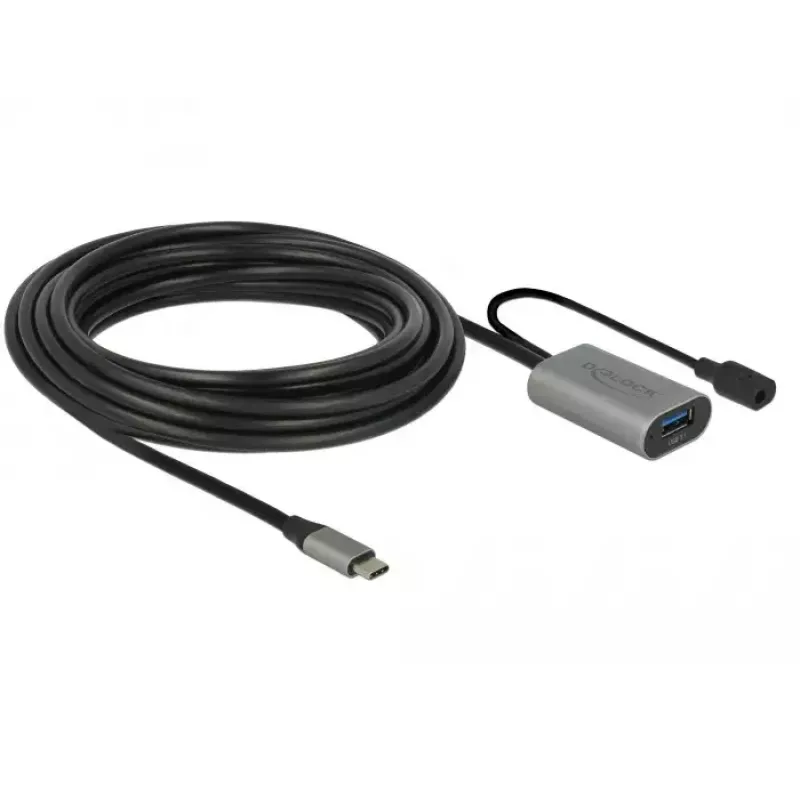 Cavo USB DeLOCK 85391 USB 3.2 Gen 1 5 m USB-A USB-C nero grigio
