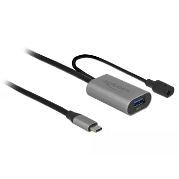 Cavo USB DeLOCK 85391 USB 3.2 Gen 1 5 m USB-A USB-C nero grigio
