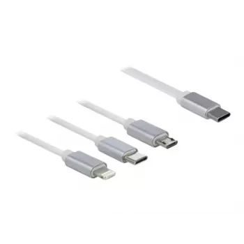 Cavo di ricarica retrattile DeLOCK USB Type-C 3 in 1 Lightning Micro USB USB Type-C 0,98 m