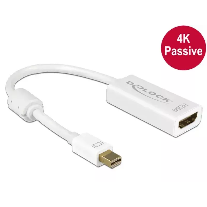 Adattatore per cavo video DeLOCK 62614 Mini DisplayPort a HDMI tipo A bianco 0,2 m