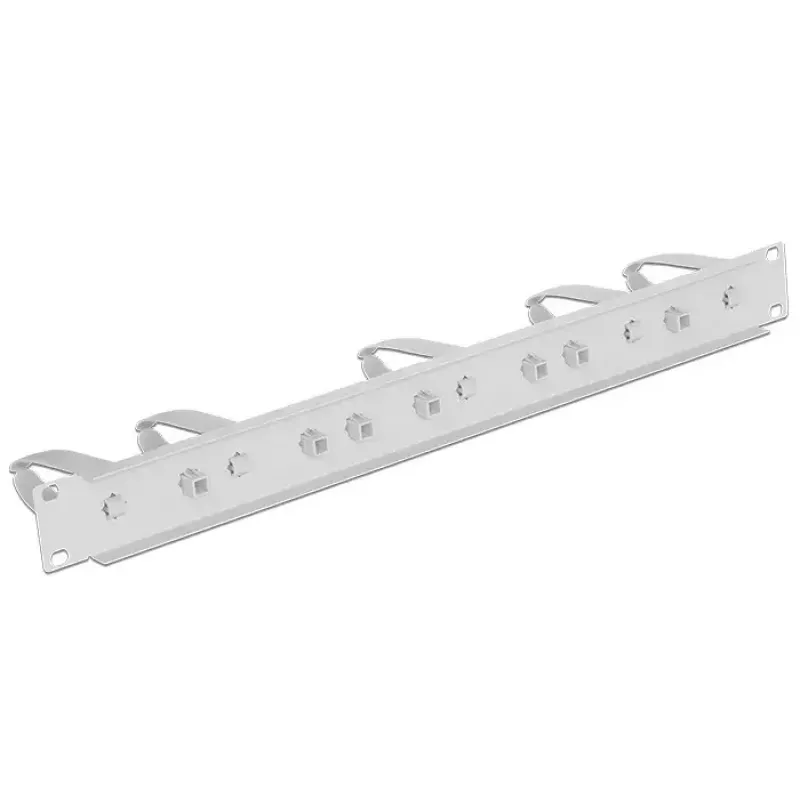 DeLock 43346 Pannello gestione cavi per rack da 19 pollici, 1U, grigio chiaro RAL 7035
