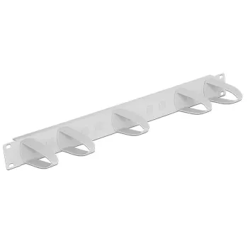 DeLock 43346 Pannello gestione cavi per rack da 19 pollici, 1U, grigio chiaro RAL 7035