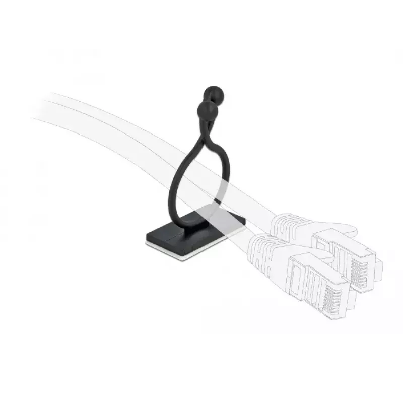 Ganci per cavi DeLOCK 60176 nero 10 pz.