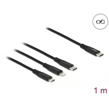 Cavo di ricarica USB DeLOCK 87149 3-in-1 USB Type-C a Lightning Micro USB 1 m