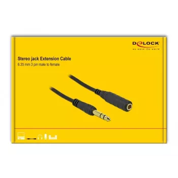 Prolunga jack stereo DeLOCK 86767 6,35 mm 5 m nero