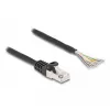 Cavo DeLOCK RJ50 maschio a fili aperti S/FTP 1 m nero