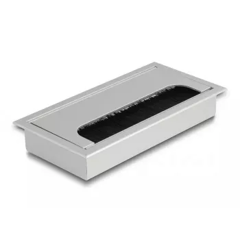 Passacavo DELOCK 66861 per scrivania, argento, 80×160×28 mm, 1 pz.