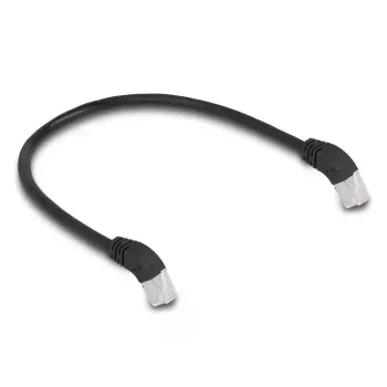 Cavo di rete DeLOCK RJ45 Cat.6A S/FTP 45° angolato verso il basso 0,5 m nero