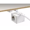 DeLOCK 11497 Cubo presa a 3 vie con cavo di prolunga da 1,5 m, caricatore USB, protezione bambini, bianco