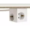 DeLOCK 11497 Cubo presa a 3 vie con cavo di prolunga da 1,5 m, caricatore USB, protezione bambini, bianco