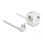DeLOCK 11497 Cubo presa a 3 vie con cavo di prolunga da 1,5 m, caricatore USB, protezione bambini, bianco