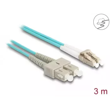 Cavo in fibra ottica DeLOCK LC duplex su SC duplex OM3 3 m