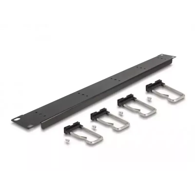 Pannello di gestione cavi DeLOCK 19 pollici 66918 con 5 ganci in metallo nero