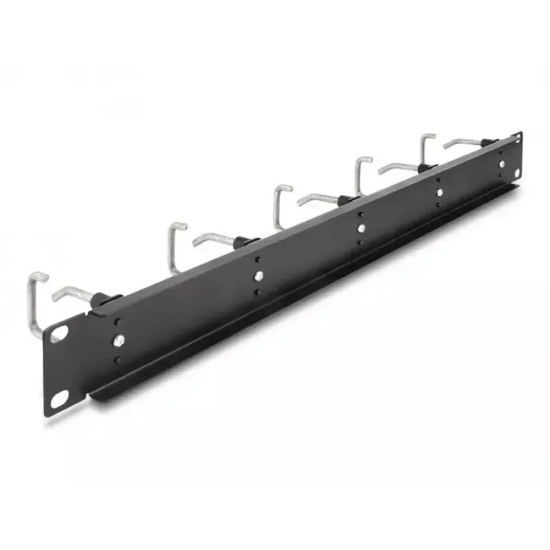 Pannello di gestione cavi DeLOCK 19 pollici 66918 con 5 ganci in metallo nero
