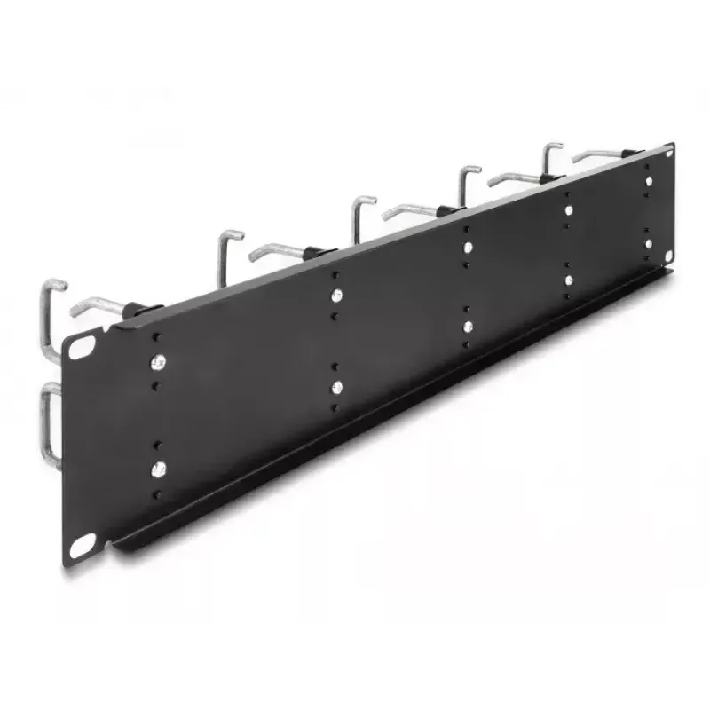 Pannello di gestione cavi DeLOCK 19 pollici 66919 con 10 ganci in metallo nero