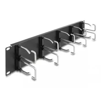 Pannello di gestione cavi DeLOCK 19 pollici 66919 con 10 ganci in metallo nero
