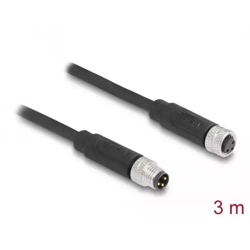 Cavo DeLOCK M8 3 pin codifica A maschio su femmina PUR TPU 3 m