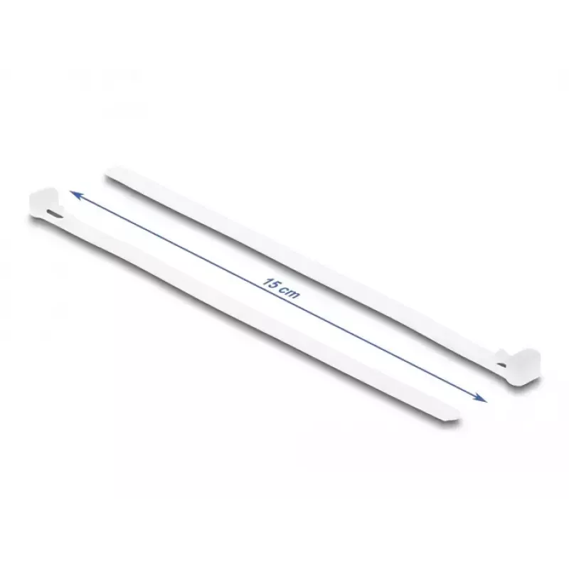 DeLOCK Fascette riutilizzabili, 150 x 7.2 mm, bianco, 100 pz.