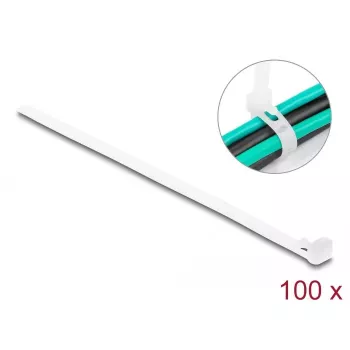 DeLOCK Fascette riutilizzabili, 150 x 7.2 mm, bianco, 100 pz.