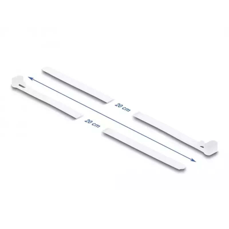 DeLOCK Fascette riutilizzabili, 200 x 7.2 mm, bianco, 100 pz.