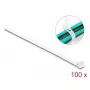 DeLOCK Fascette riutilizzabili, 200 x 7.2 mm, bianco, 100 pz.