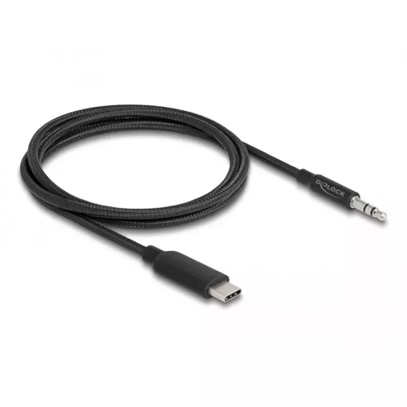 Cavo audio stereo DeLOCK connettore maschio USB Type-C su connettore jack stereo 3,5 mm 1 m nero