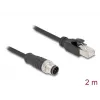 Cavo di rete DeLOCK M12 codifica A 8 poli connettore maschio su connettore maschio RJ45 Cat5e 2 m nero