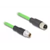 Cavo di rete DeLOCK M12 codifica X 8 poli connettore maschio su connettore femmina PUR (TPU) 2 m