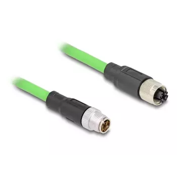 Cavo di rete DeLOCK M12 codifica X 8 poli connettore maschio su connettore femmina PUR (TPU) 2 m