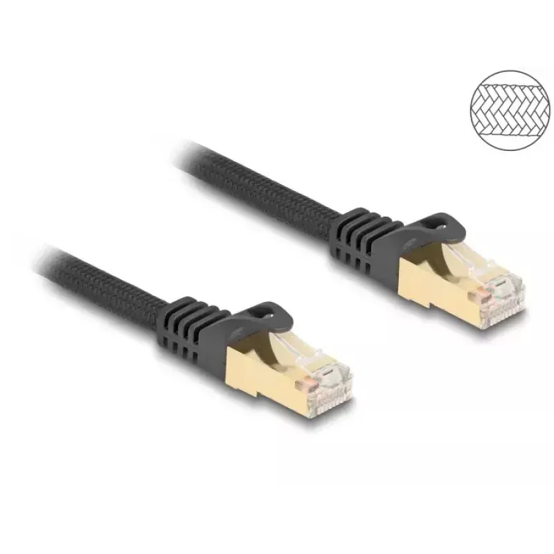 Cavo di rete RJ45 DeLOCK Cat.6A S/FTP 1 m nero