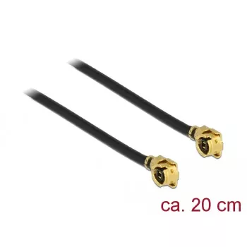 Cavo coassiale DeLOCK 89608 0,2 m MHF (I-PEX) nero oro