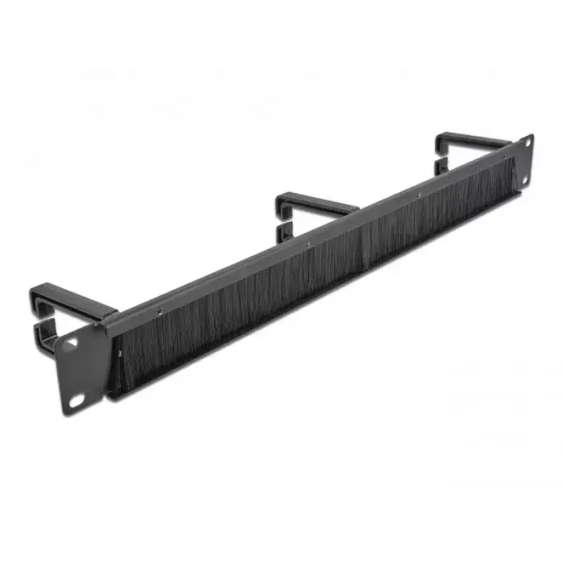 Pannello passacavi DeLOCK 19 pollici barra spazzola per cable management con 3 ganci 1U nero