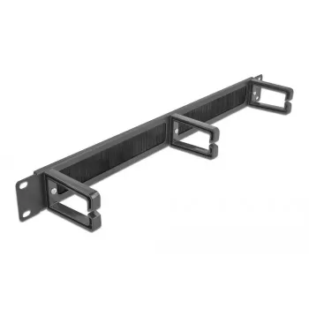 Pannello passacavi DeLOCK 19 pollici barra spazzola per cable management con 3 ganci 1U nero