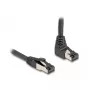 Cavo di rete DeLOCK RJ45 Cat.8.1 angolare 90° verso il basso / dritto 0,5 m nero