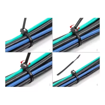 Fascetta per cavo ingresso parallelo DeLOCK 19470 plastica nero 370 mm 50 pz.