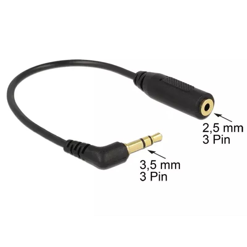 Cavo audio DeLOCK 0,17 m 2,5 mm/3,5 mm nero