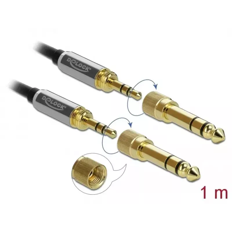 Cavo audio DeLOCK 85785 1 m 3,5 mm nero grigio