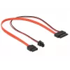 Cavo SATA DeLOCK 0,3 m SATAIII 7p + 4p/SATAIII 13p slim