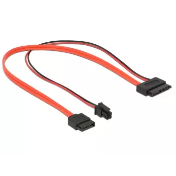 Cavo SATA DeLOCK 0,3 m SATAIII 7p + 4p/SATAIII 13p slim