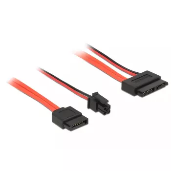 Cavo SATA DeLOCK 0,3 m SATAIII 7p + 4p/SATAIII 13p slim