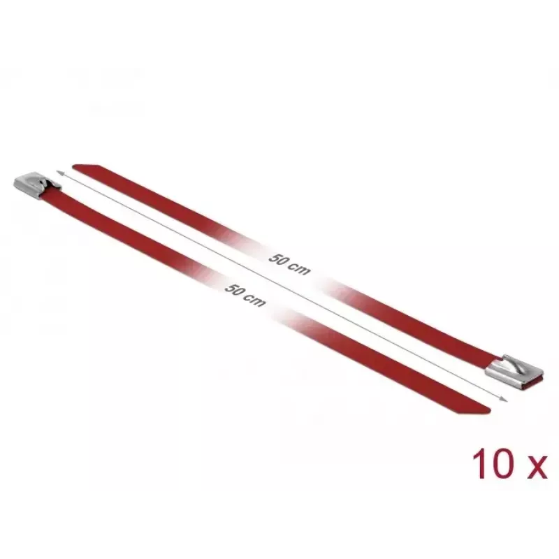 Fascette DeLOCK 18784 acciaio rosso 500 mm 10 pz.