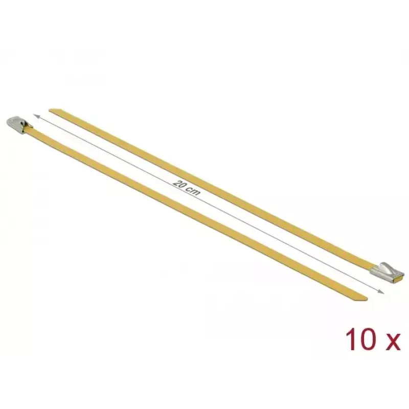 Fascette DeLOCK 18785 acciaio giallo 200 mm 10 pz.